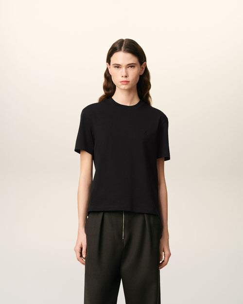                                     Black Organic Cotton Ami De Coeur T-shirt - 3                                 - Ami Paris