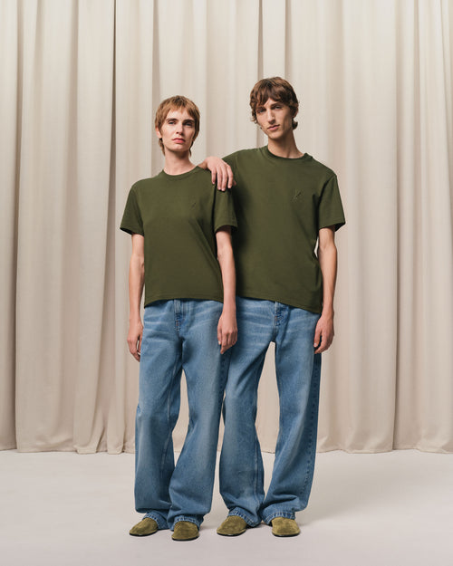 Green Cotton Ami de Coeur T-Shirt - 7 - Ami Paris