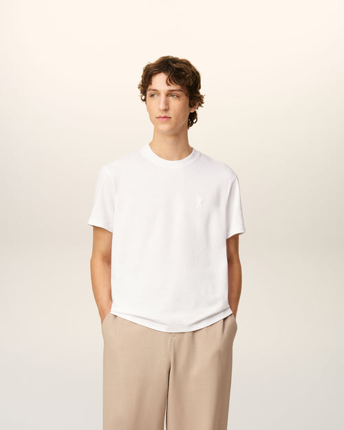 ホワイト オーガニックコットン Ami De Coeur Tシャツ - 1 - Ami Paris