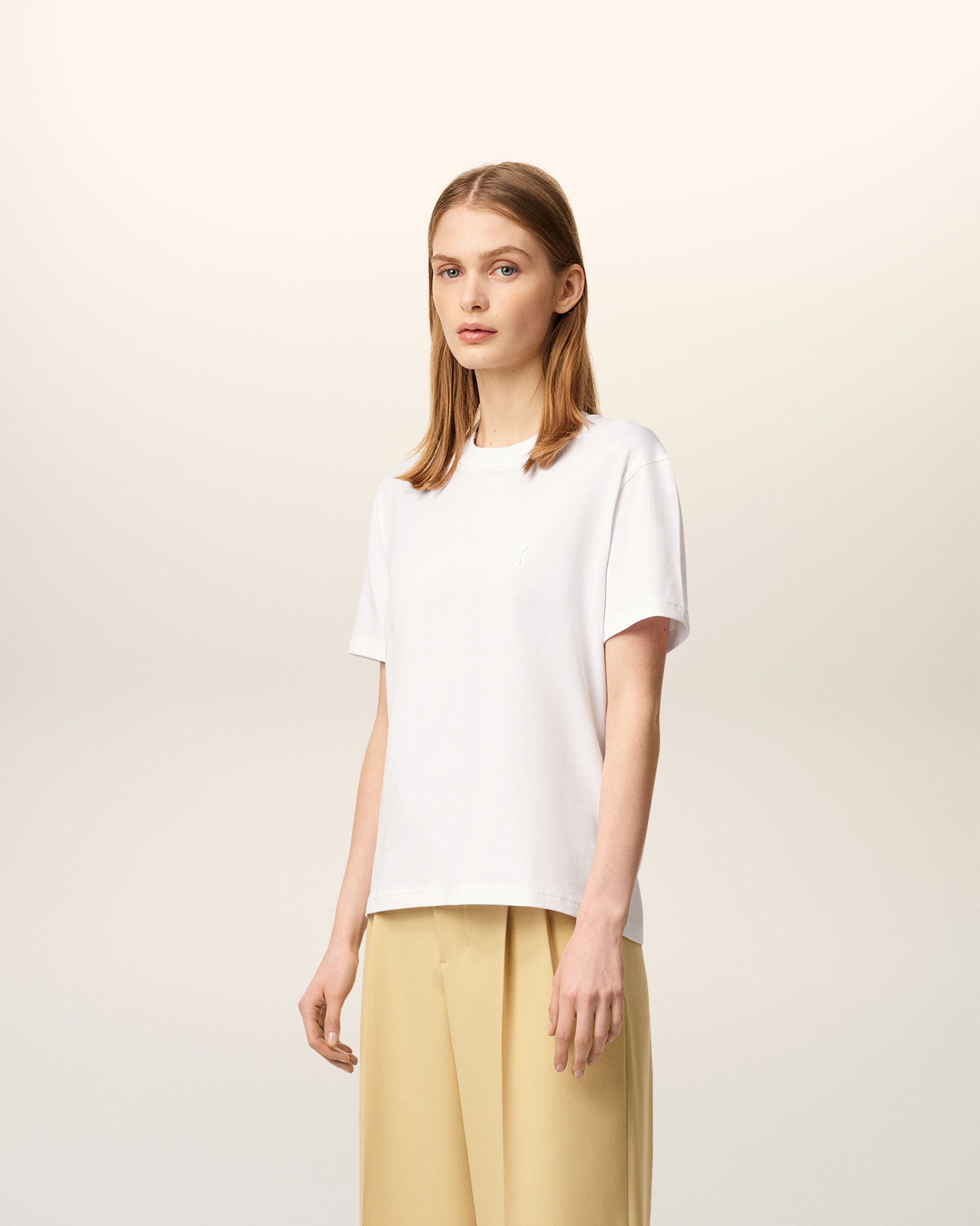 WHITE White Organic Cotton Ami De Coeur T-shirt | AMI PARIS