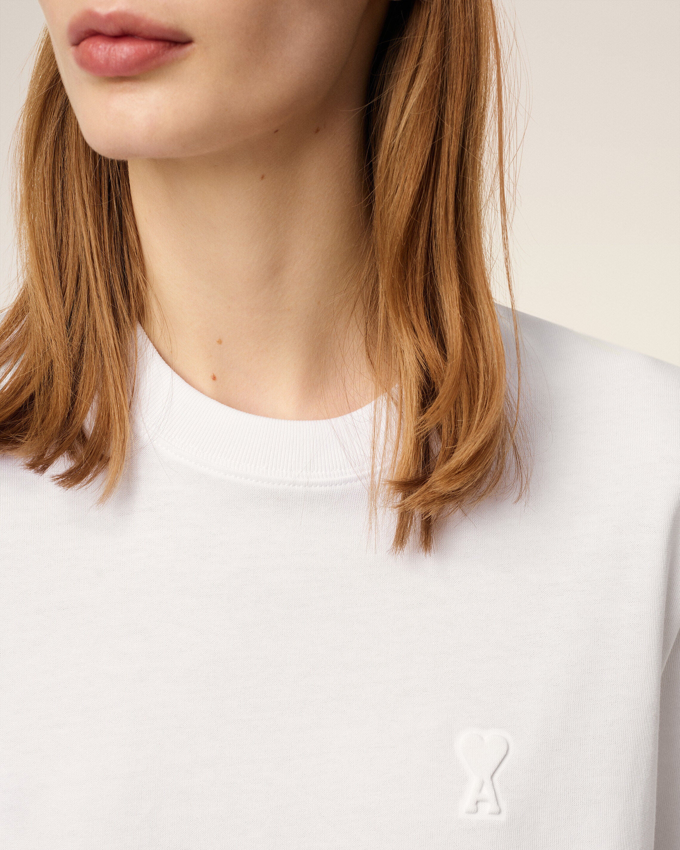 WHITE White Organic Cotton Ami De Coeur T-shirt | AMI PARIS