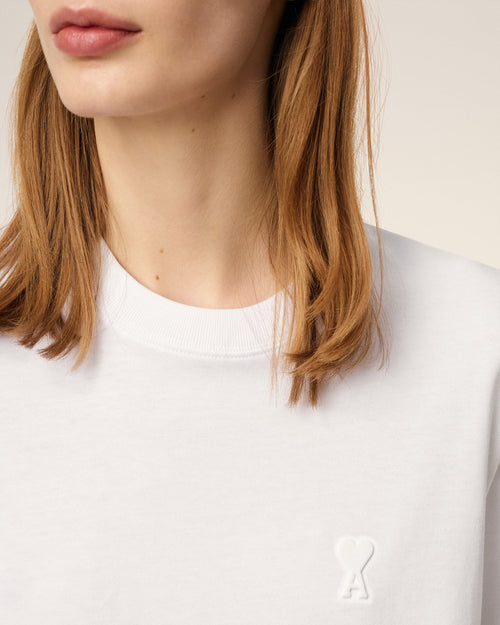 T-shirt Blanc Ami De Coeur En Coton Biologique - Femme - 9 - AMI Paris - Ami Paris