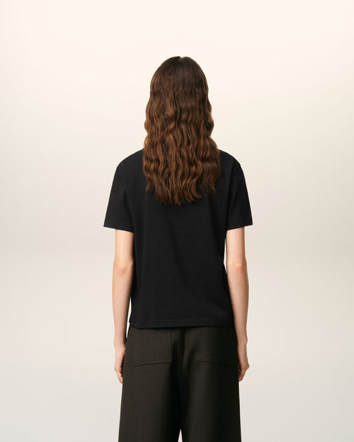 Black Organic Cotton Ami De Coeur T-shirt - Woman - 9 - AMI Paris - Ami Paris