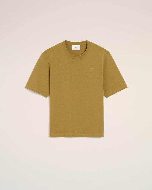 Mustard Cotton Tonal Ami de Coeur T-Shirt - 2 - Ami Paris