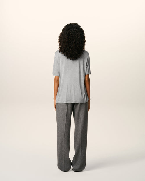 Grey Cotton Short Sleeves T-shirt - 11 - Ami Paris