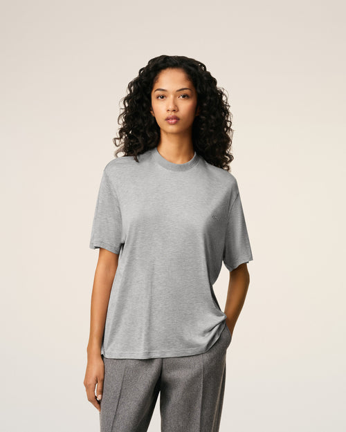 Grey Cotton Short Sleeves T-shirt - 9 - Ami Paris