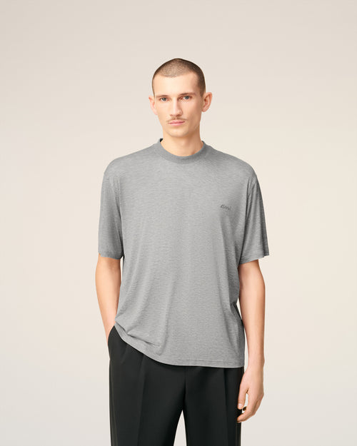 Grey Cotton Short Sleeves T-shirt - 3 - Ami Paris