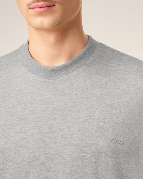 Grey Cotton Short Sleeves T-shirt - 4 - Ami Paris