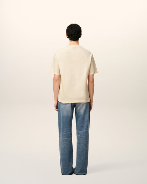 White Cotton Short Sleeves T-shirt  - 4 - Ami Paris