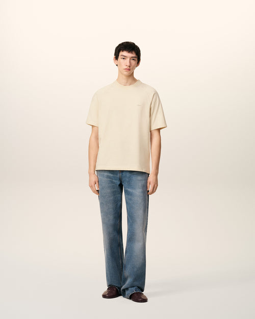 White Cotton Short Sleeves T-shirt  - 2 - Ami Paris