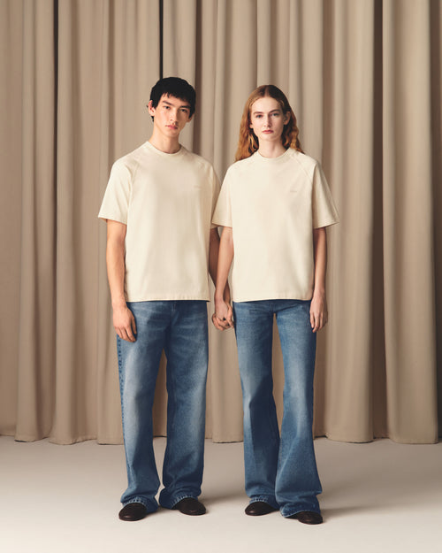 White Cotton Short Sleeves T-shirt  - 14 - Ami Paris