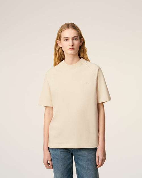 White Cotton Short Sleeves T-shirt  - 9 - Ami Paris