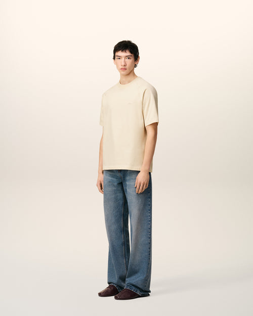 White Cotton Short Sleeves T-shirt  - 5 - Ami Paris