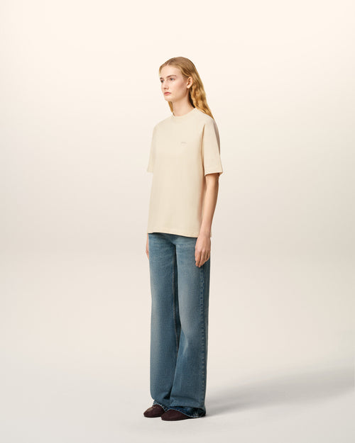 White Cotton Short Sleeves T-shirt  - 12 - Ami Paris