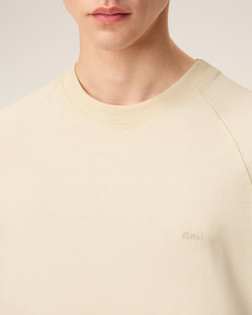 White Cotton Short Sleeves T-shirt  - 3 - Ami Paris