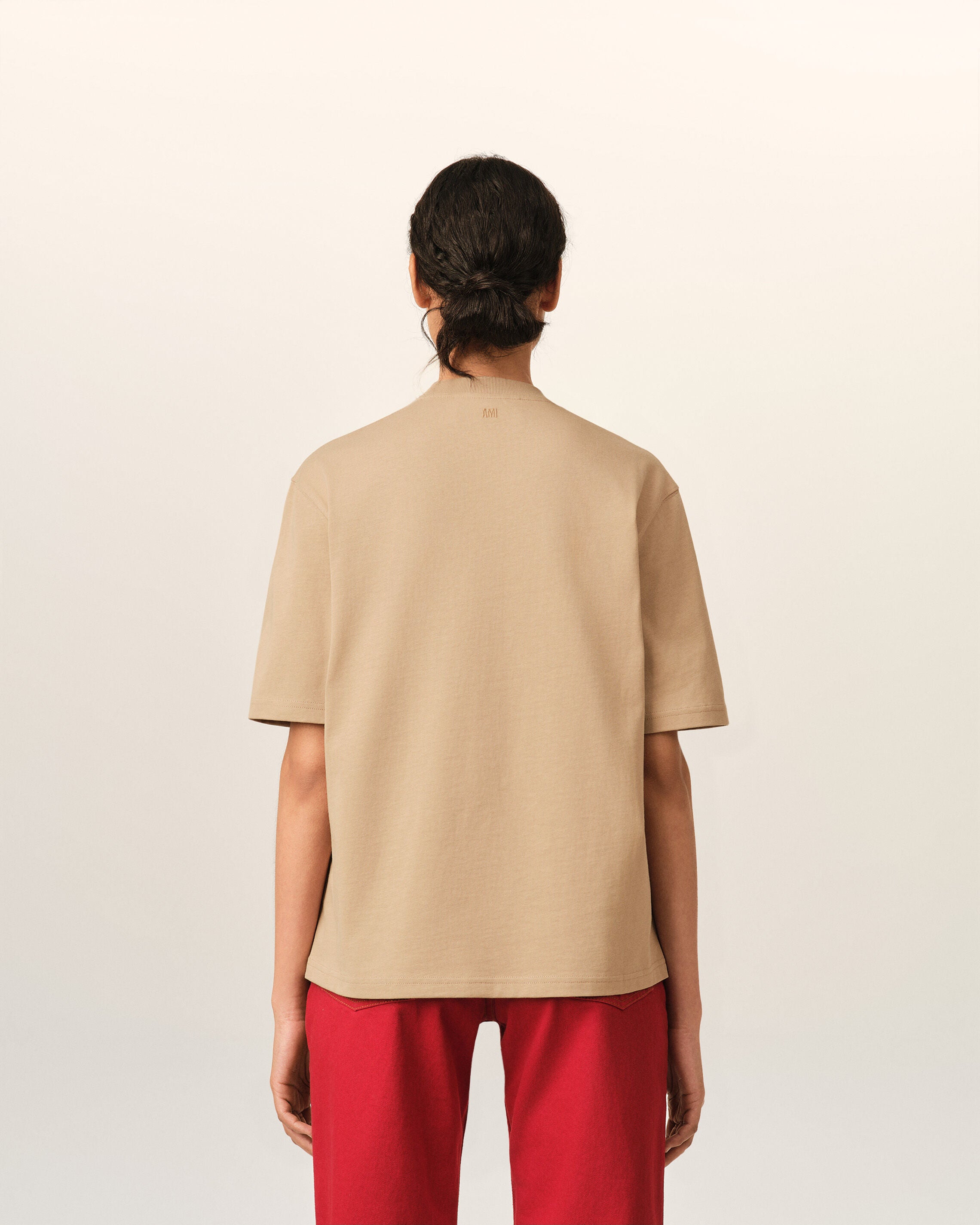 Camiseta Ami de Cœur de algodón beige con relieve - 11
