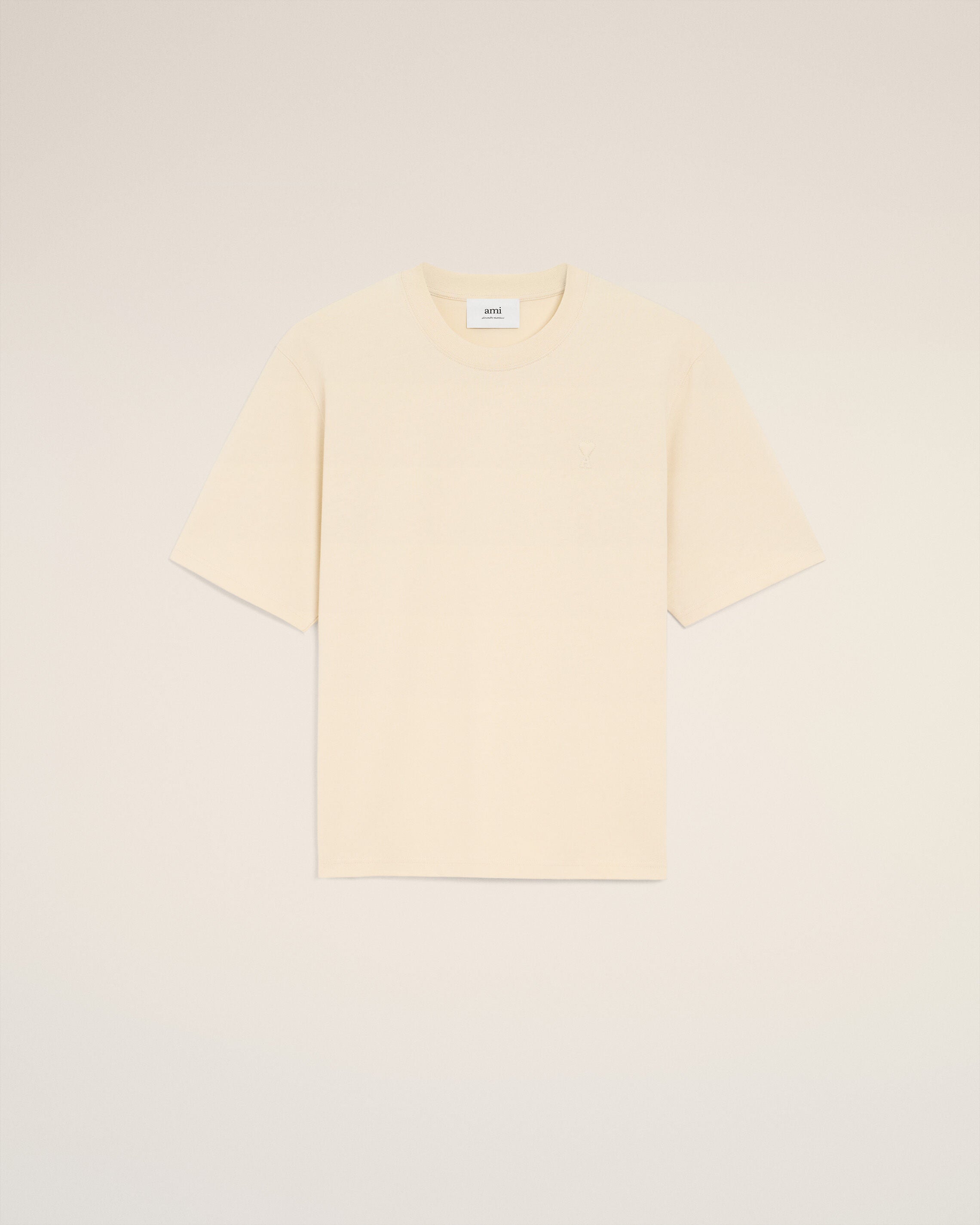WHITE CREAM Ami Signature T-shirt | AMI PARIS