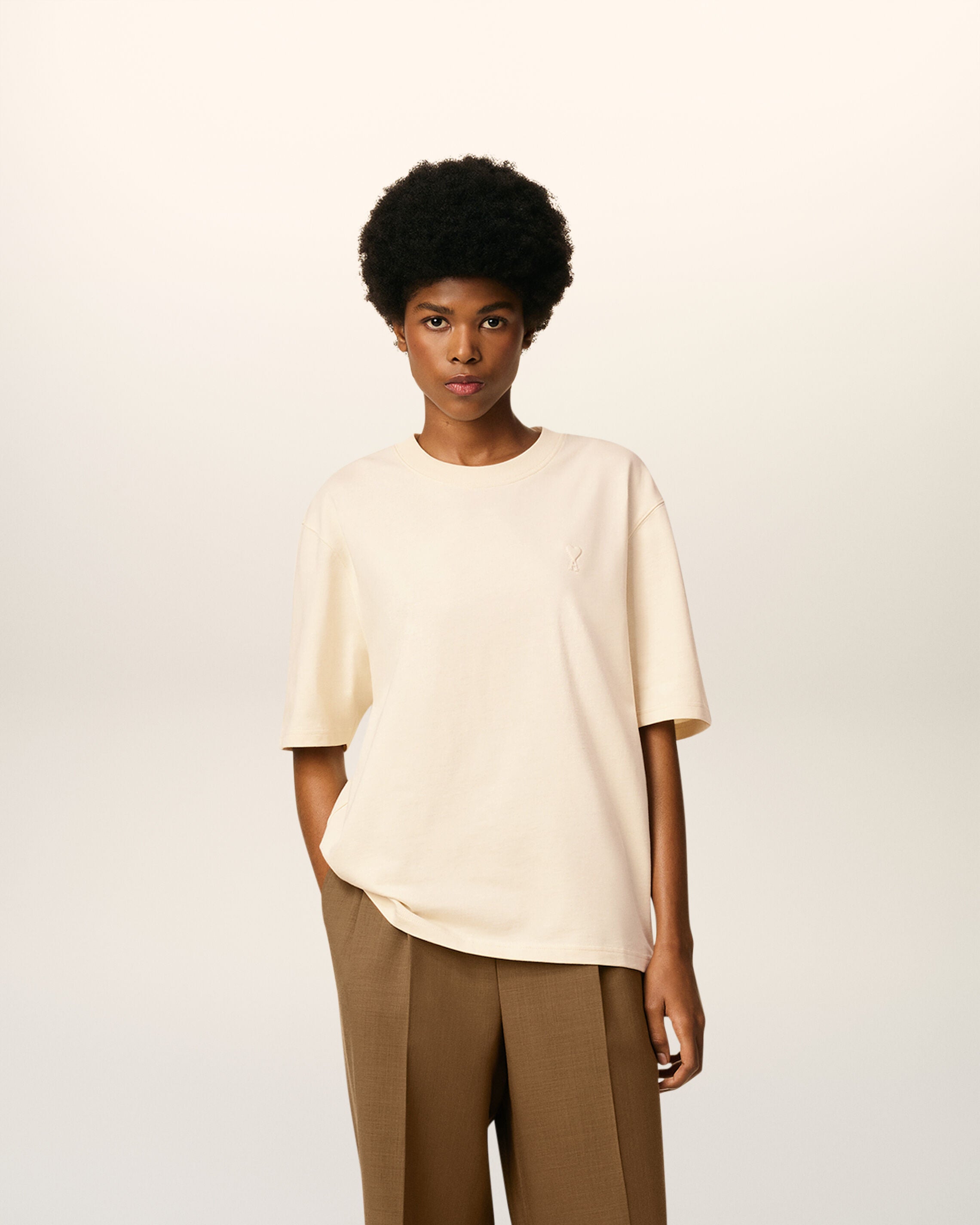 White Cotton Ami De Coeur T-shirt - 8