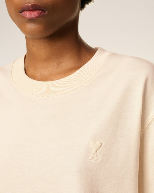 White Cotton Ami De Coeur T-shirt - Woman - 10 - AMI Paris - Ami Paris