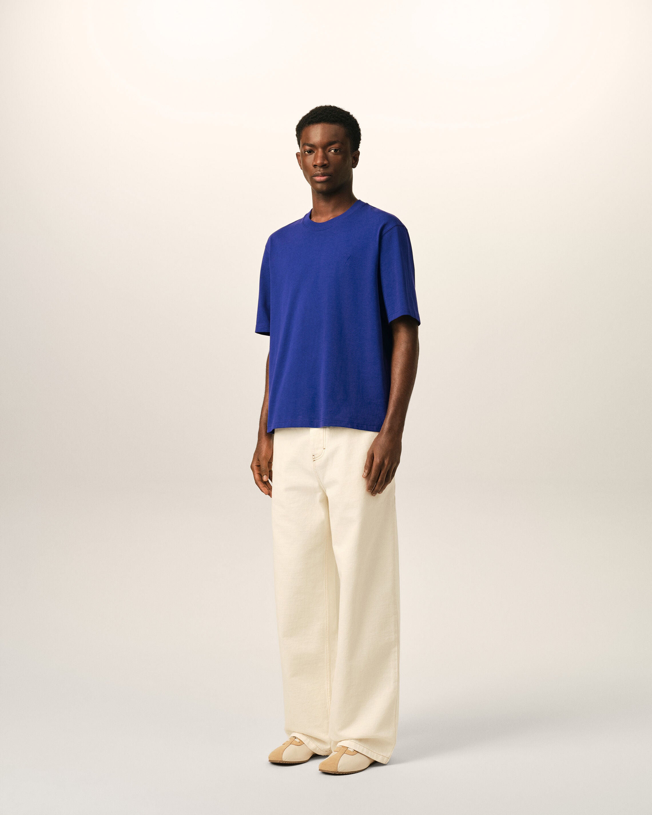 T-shirt bleu en coton Ami de Coeur embossé - 6