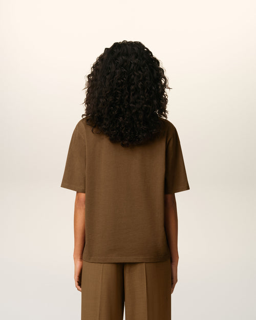 Brown Cotton Ami De Coeur T-shirt - 11 - Ami Paris