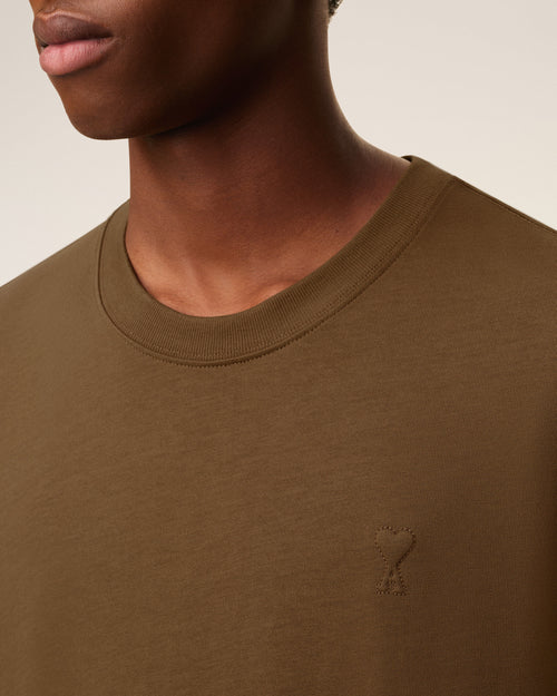 Brown Cotton Ami De Coeur T-shirt - 4 - Ami Paris