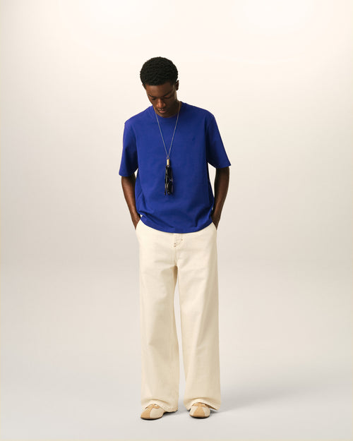 T-shirt bleu en coton Ami de Coeur embossé - Homme - 3 - AMI Paris - Ami Paris