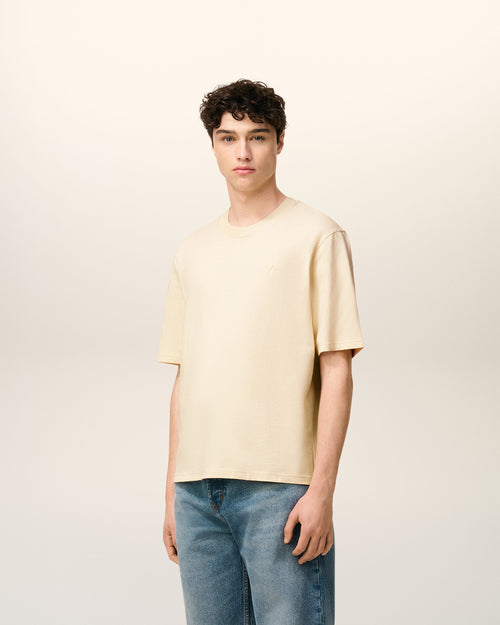 White Cotton Ami De Coeur T-shirt - Man - 6 - AMI Paris - Ami Paris
