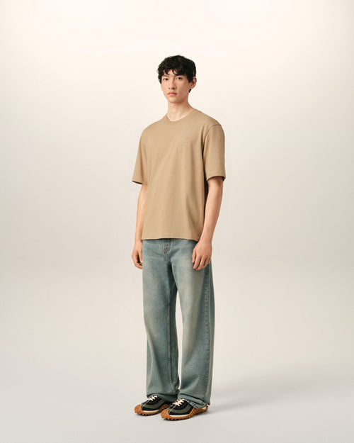 Camiseta Ami de Cœur de algodón beige con relieve - Hombre - 6 - AMI Paris - Ami Paris