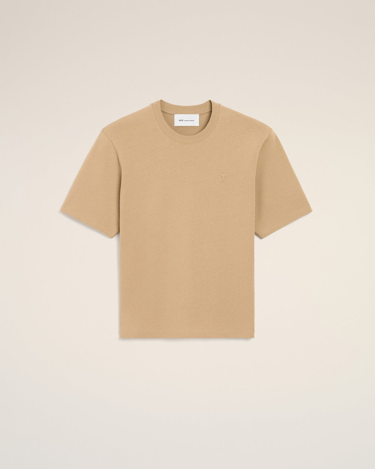 Camiseta Ami de Cœur de algodón beige con relieve - 1