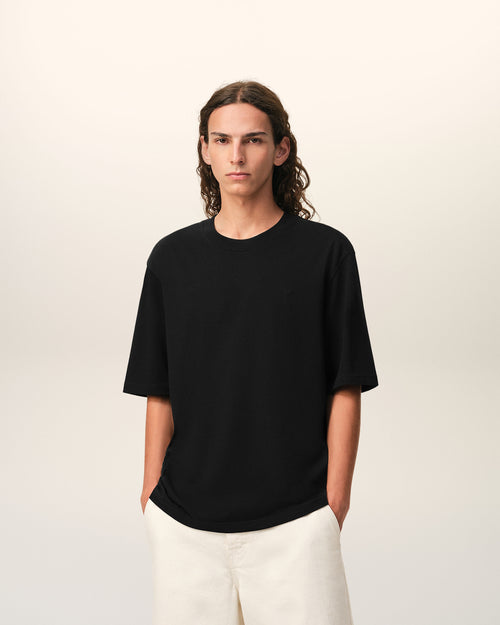 Ami de Coeur T-Shirt aus schwarzer Baumwolle mit Prägung - Herren - 2 - AMI Paris - Ami Paris