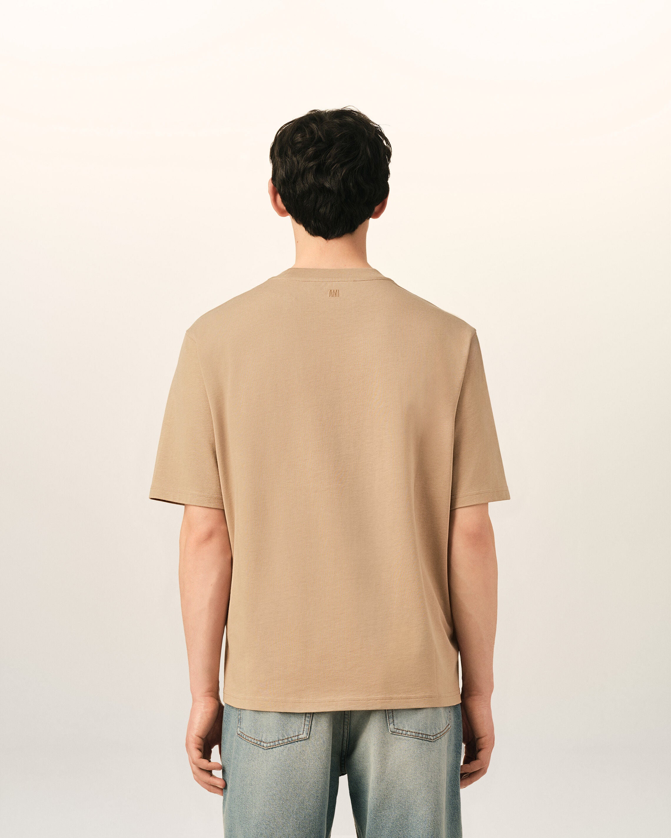 Camiseta Ami de Cœur de algodón beige con relieve - 5