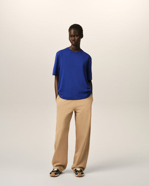 T-shirt bleu en coton Ami de Coeur embossé - Femme - 9 - AMI Paris - Ami Paris