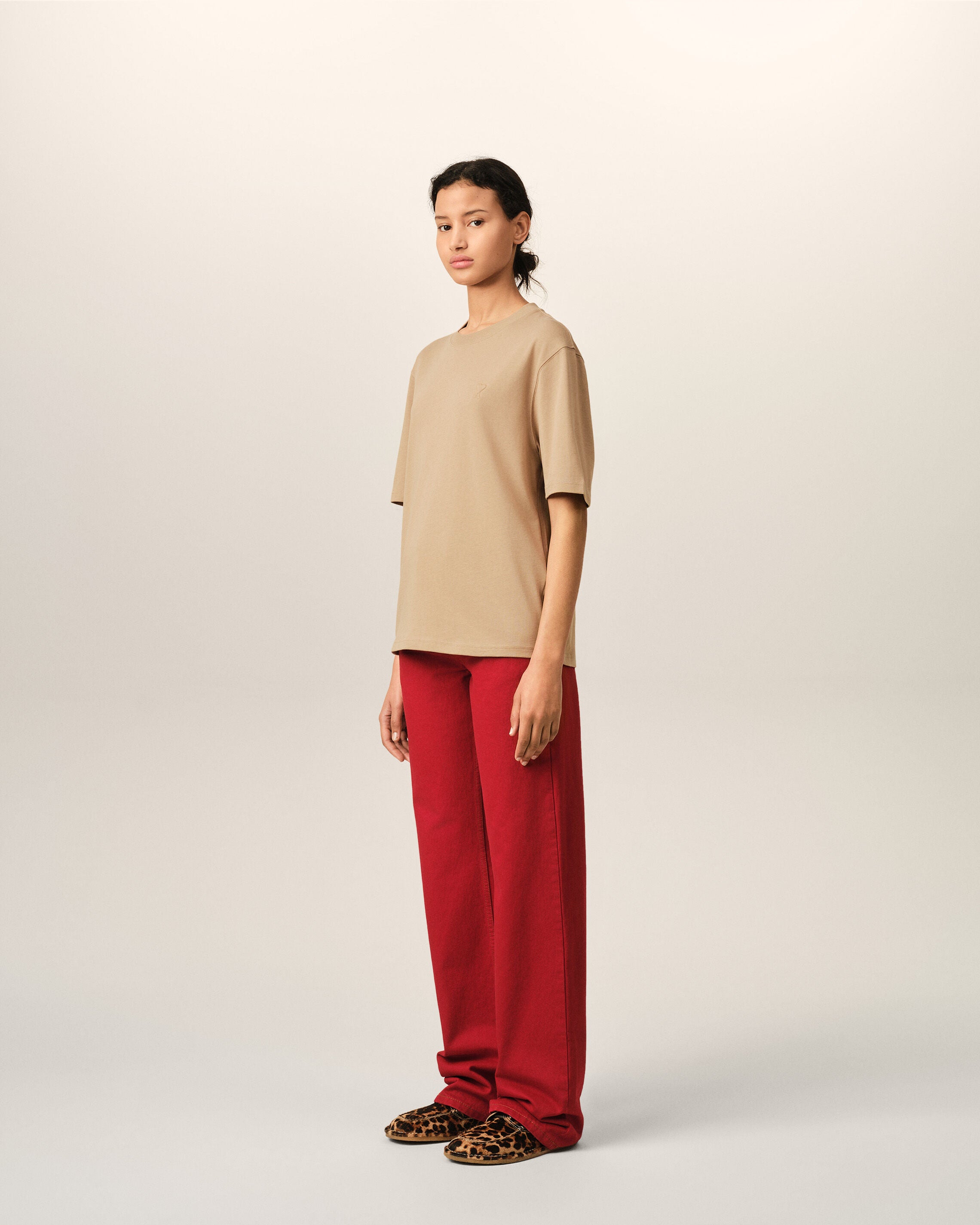 Camiseta Ami de Cœur de algodón beige con relieve - 12