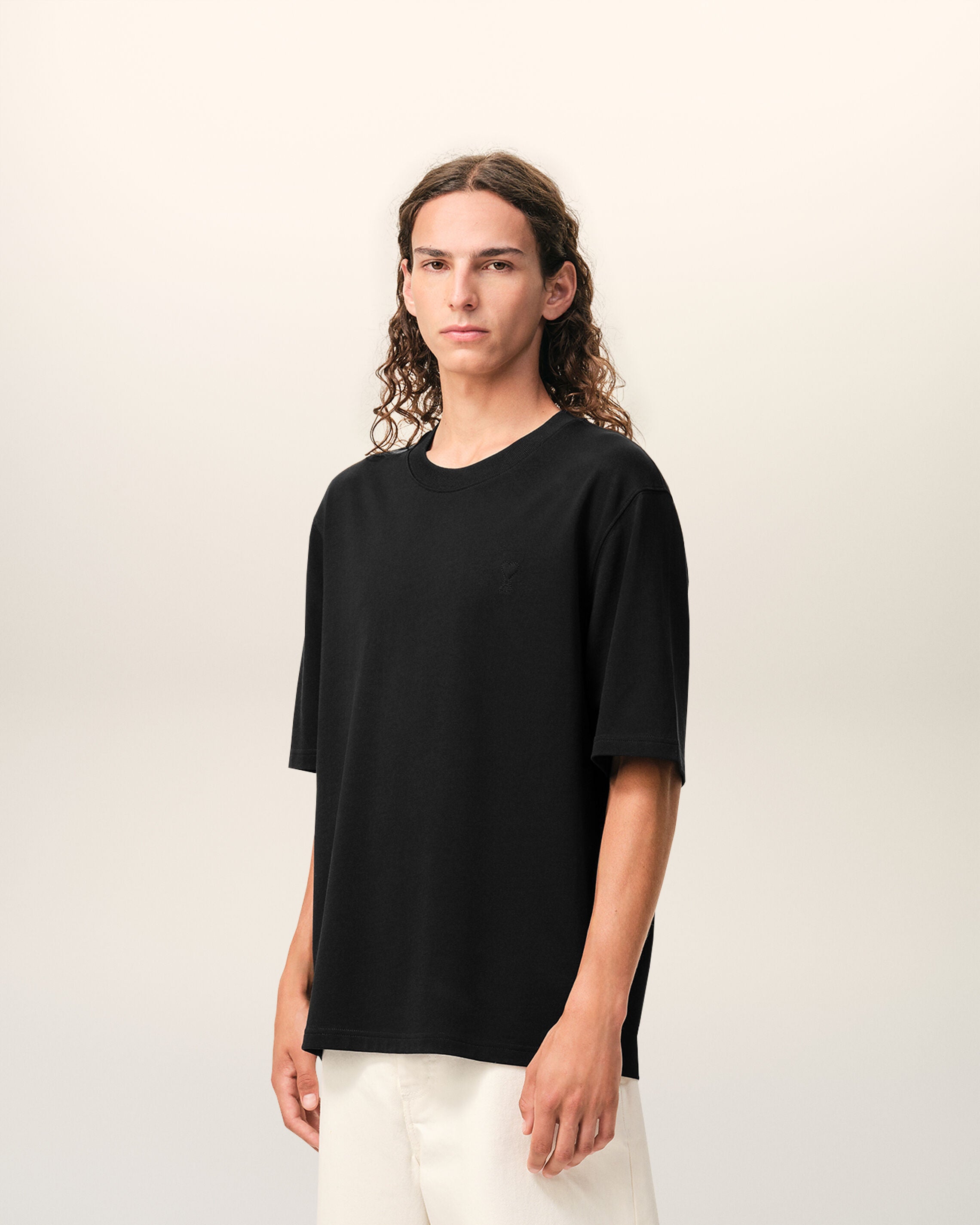 Ami de Coeur T-Shirt aus schwarzer Baumwolle mit Prägung - 6