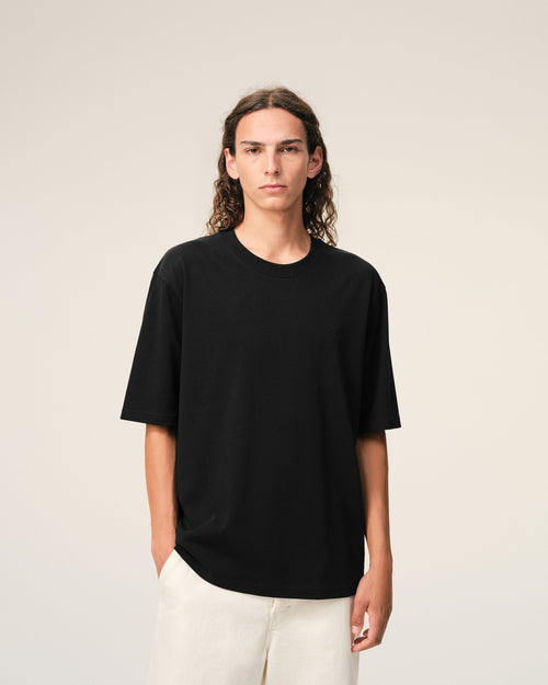 Black Cotton Embossed Ami De Coeur T-shirt - Man - 3 - AMI Paris - Ami Paris
