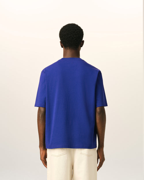 T-shirt bleu en coton Ami de Coeur embossé - Homme - 5 - AMI Paris - Ami Paris