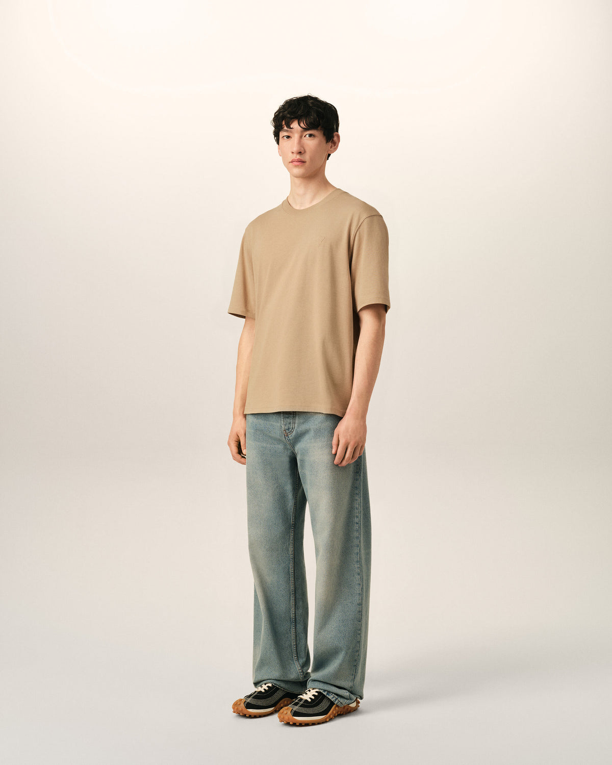 Camiseta Ami de Cœur de algodón beige con relieve - 6