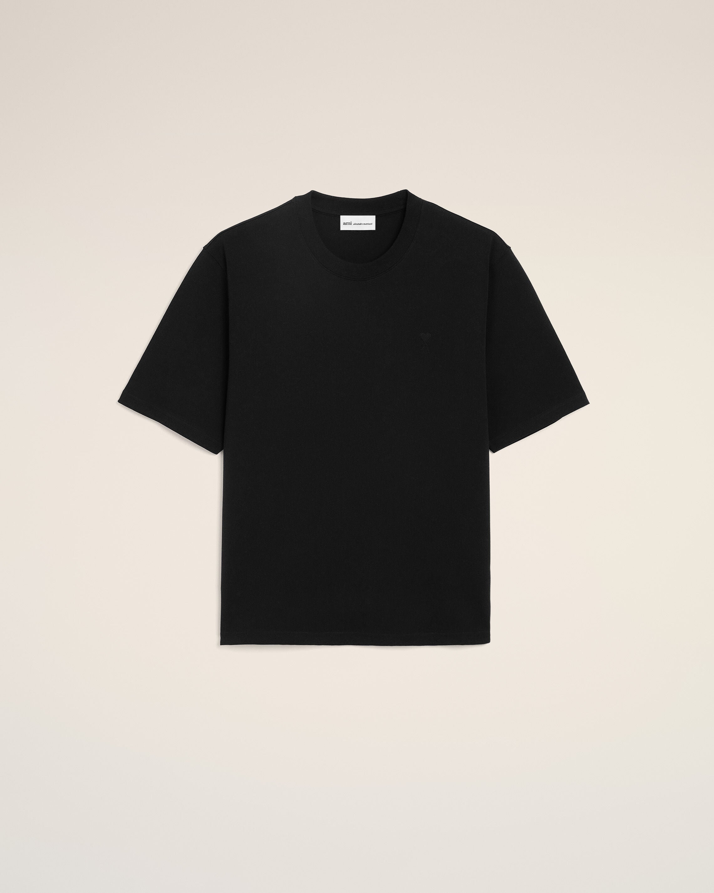 Ami de Coeur T-Shirt aus schwarzer Baumwolle mit Prägung - 1