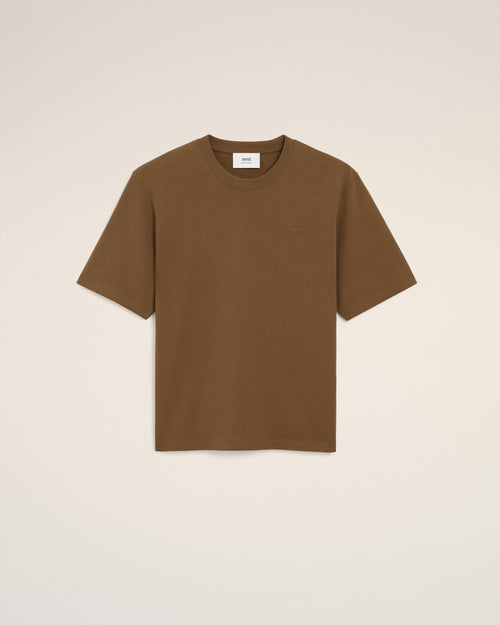 Brown Cotton Ami De Coeur T-shirt - 1 - Ami Paris