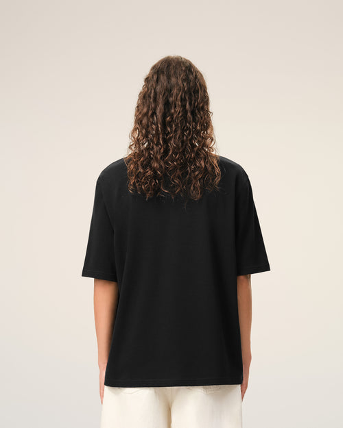 Schwarzes Baumwoll-T-Shirt mit Ami De Coeur Prägung - Herren - 5 - AMI Paris - Ami Paris