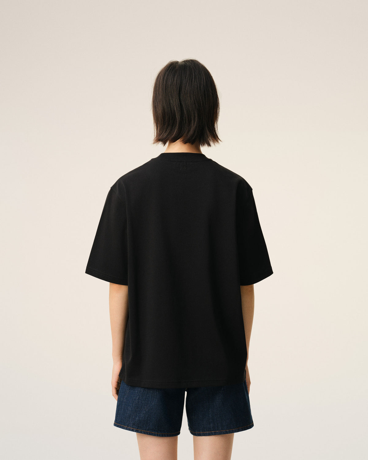 Black cotton t-shirt with embossed Ami de Coeur - 11