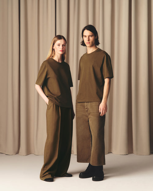 Brown Cotton Ami De Coeur T-shirt - 13 - Ami Paris