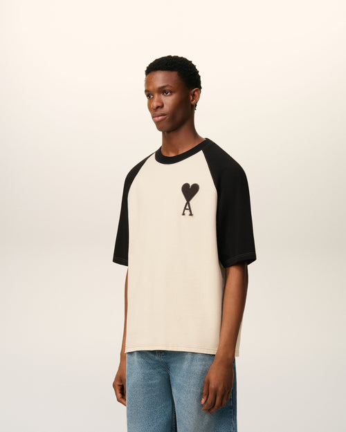 White Cotton Short Sleeves Ami De Coeur T-shirt - 6 - Ami Paris