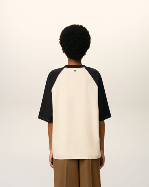 White Cotton Short Sleeves Ami De Coeur T-shirt - 11 - Ami Paris