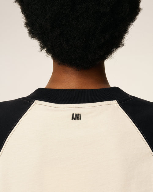 White Cotton Short Sleeves Ami De Coeur T-shirt - 10 - Ami Paris