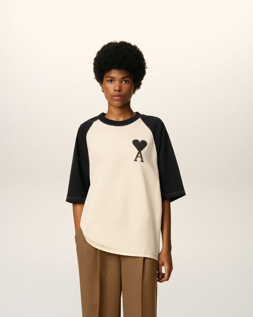                                     T-shirt Blanc Manches Courtes Ami De Coeur En Coton - 3                                 - Ami Paris