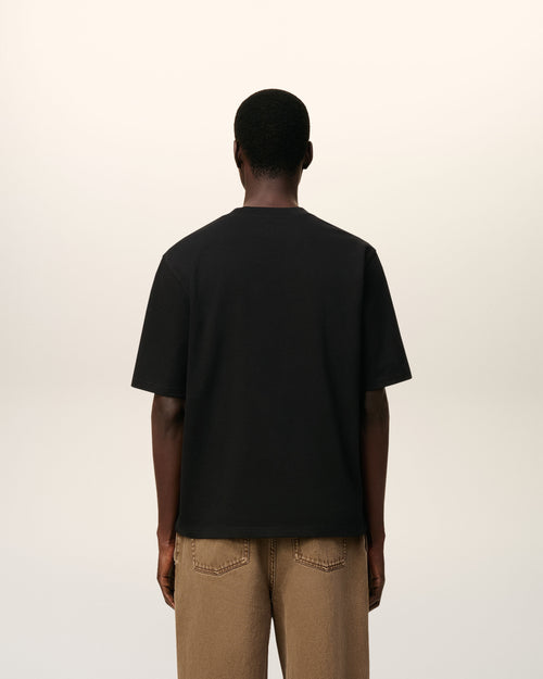 Black Cotton Ami De Coeur T-shirt - 5 - Ami Paris