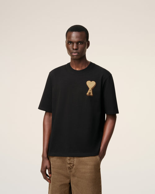 Black Cotton Ami De Coeur T-shirt - 3 - Ami Paris