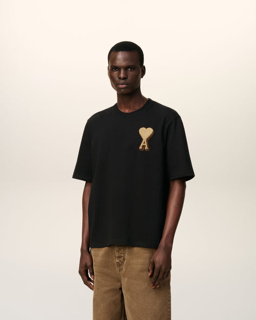 Black Cotton Ami De Coeur T-shirt - 6 - Ami Paris